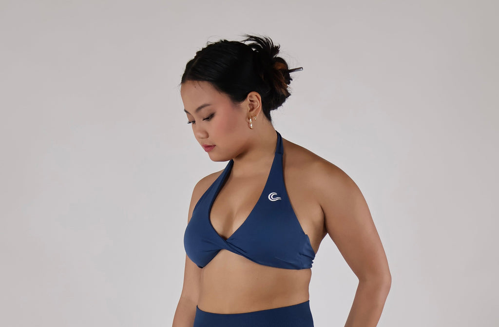 SculptLift Twist Halter Bra - Cosmic Blue
