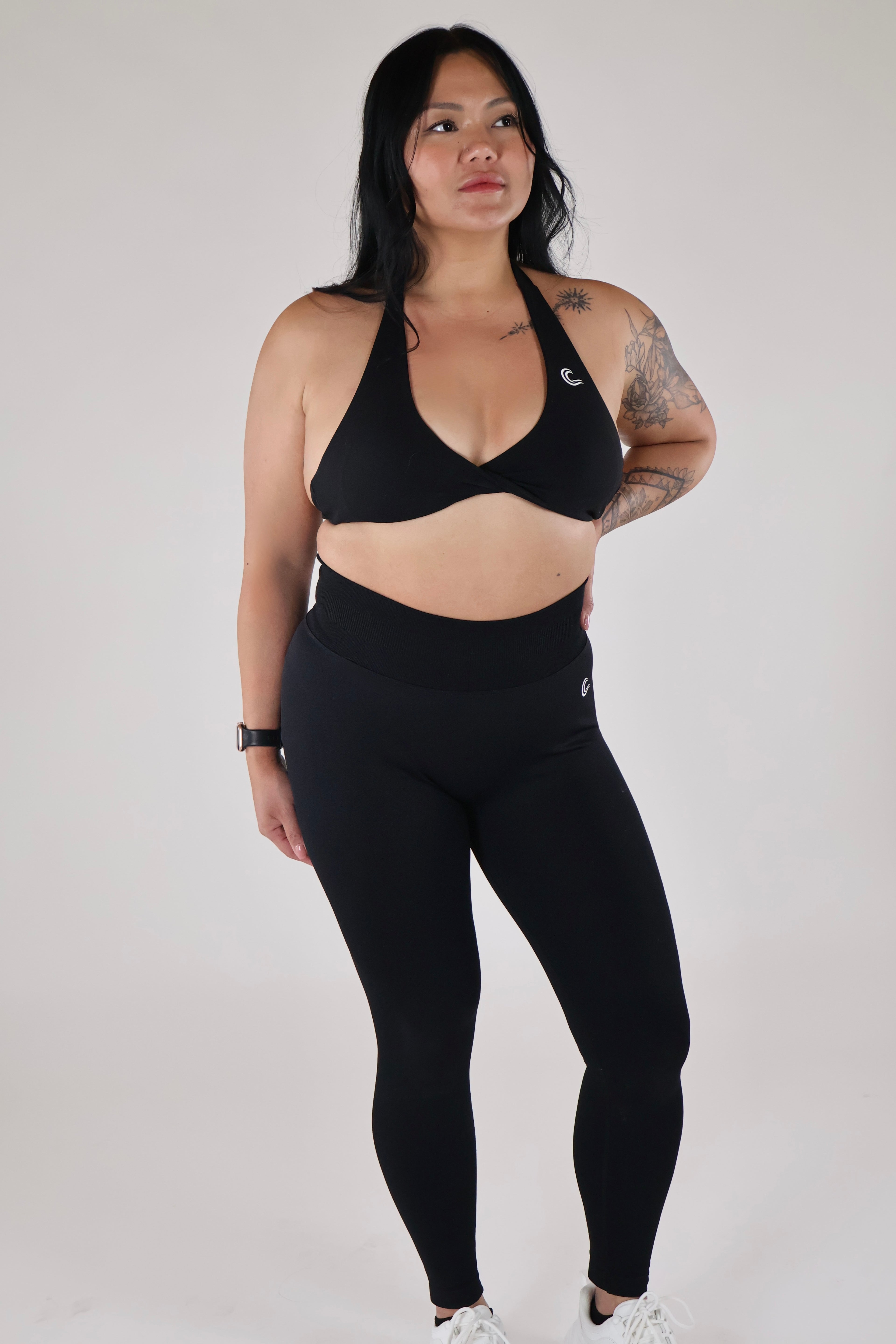 SculptLift Twist Halter Bra - WAVE Black