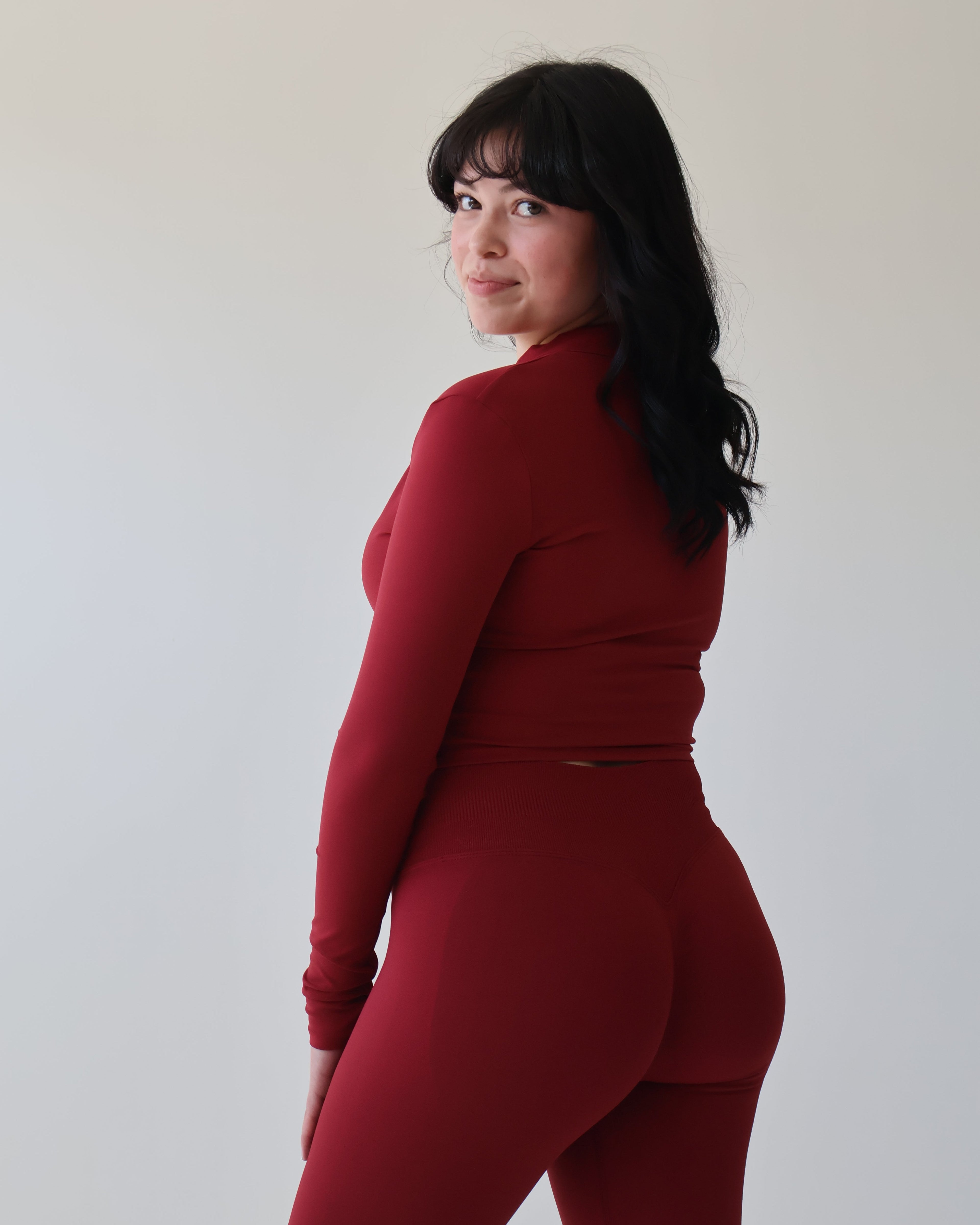 SculptLift Zip Jacket - Wine Red
