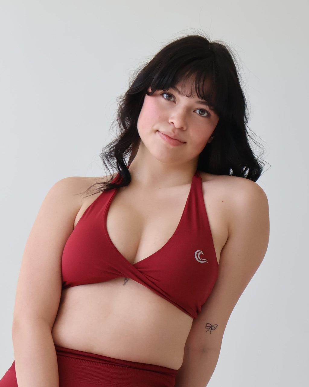 SculptLift Twist Halter Bra - Wine Red