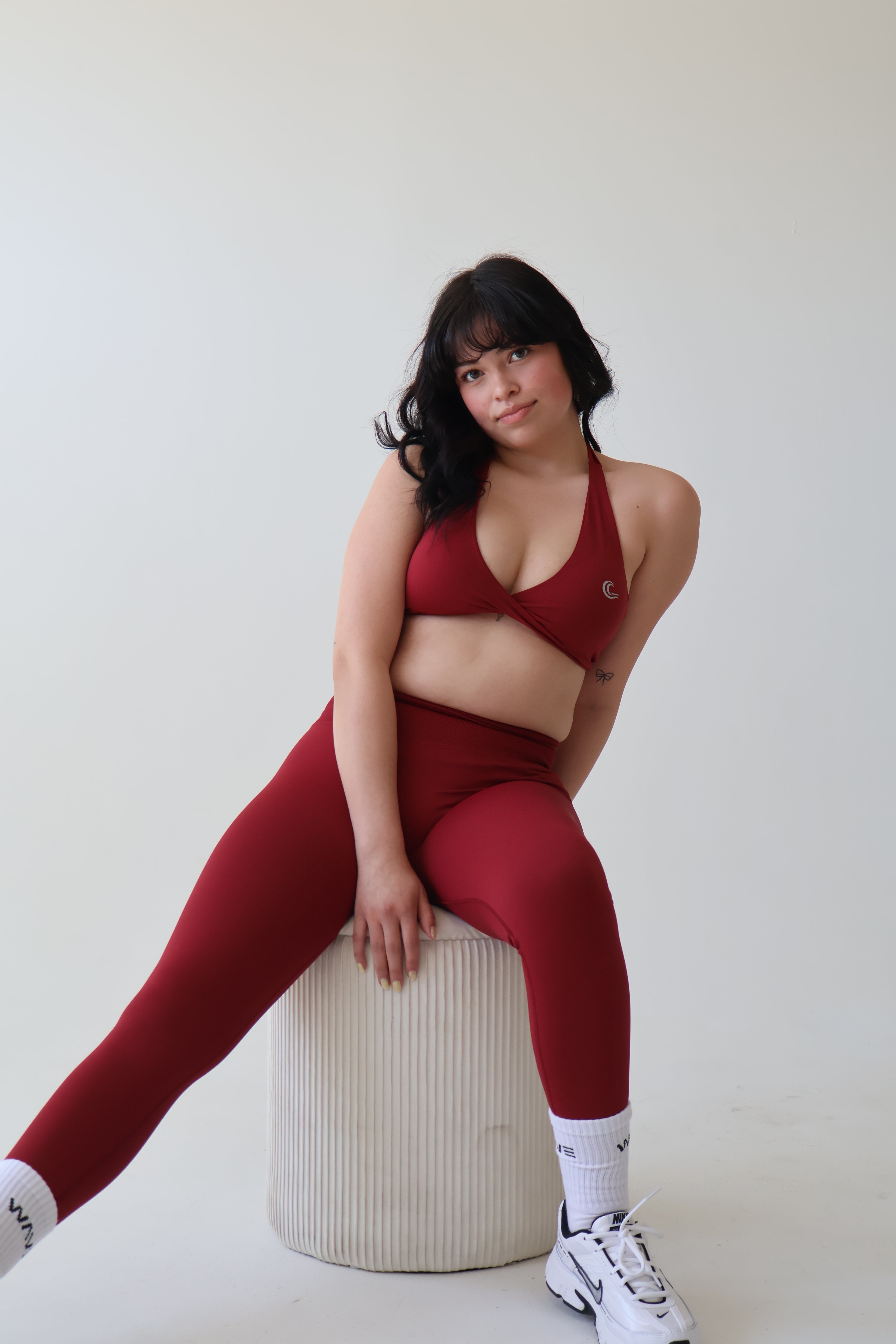 SculptLift Twist Halter Bra - Wine Red