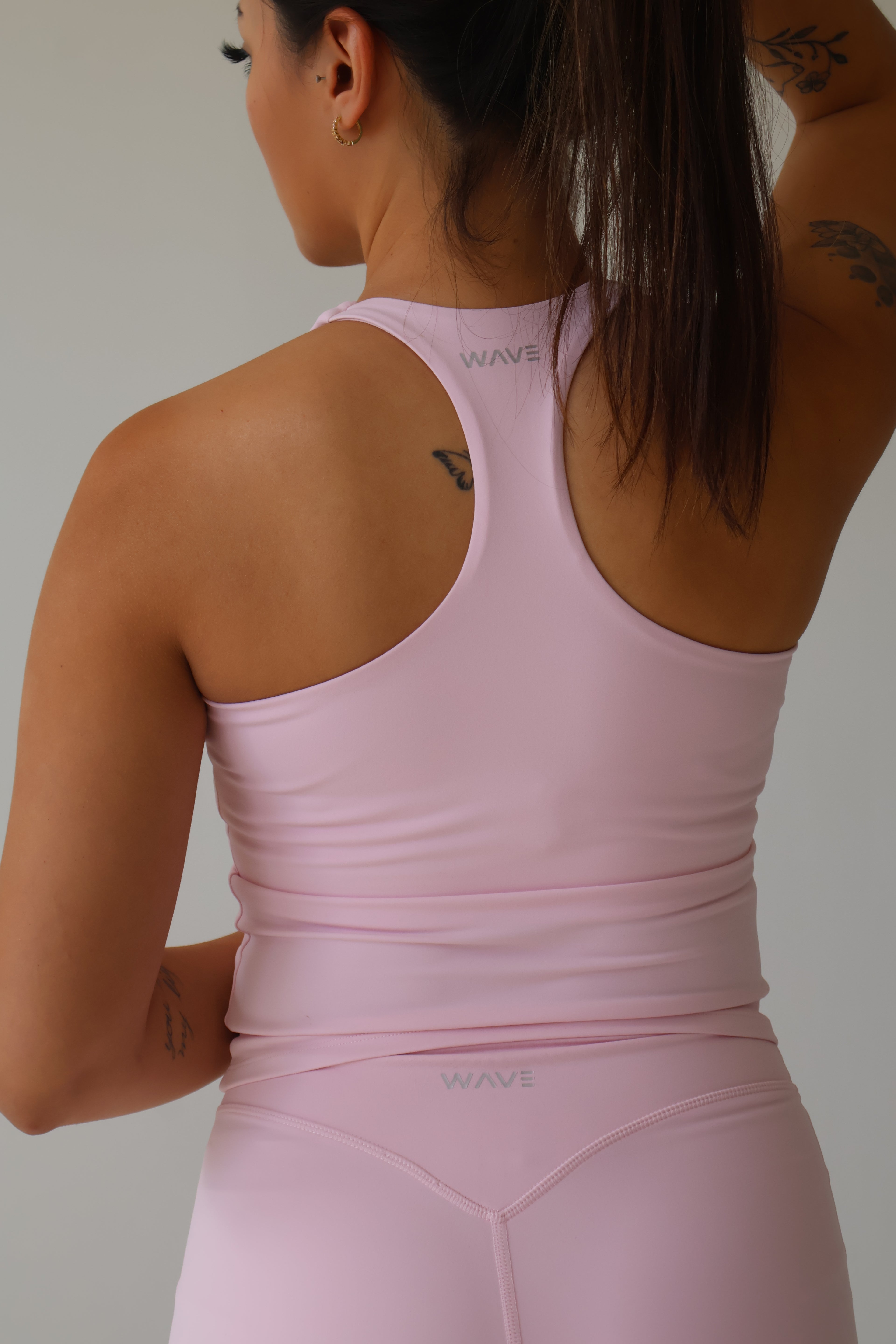 WAVE Motion™ Racerback Tank Top with Built-In Shelf Bra - Ballet Pink
