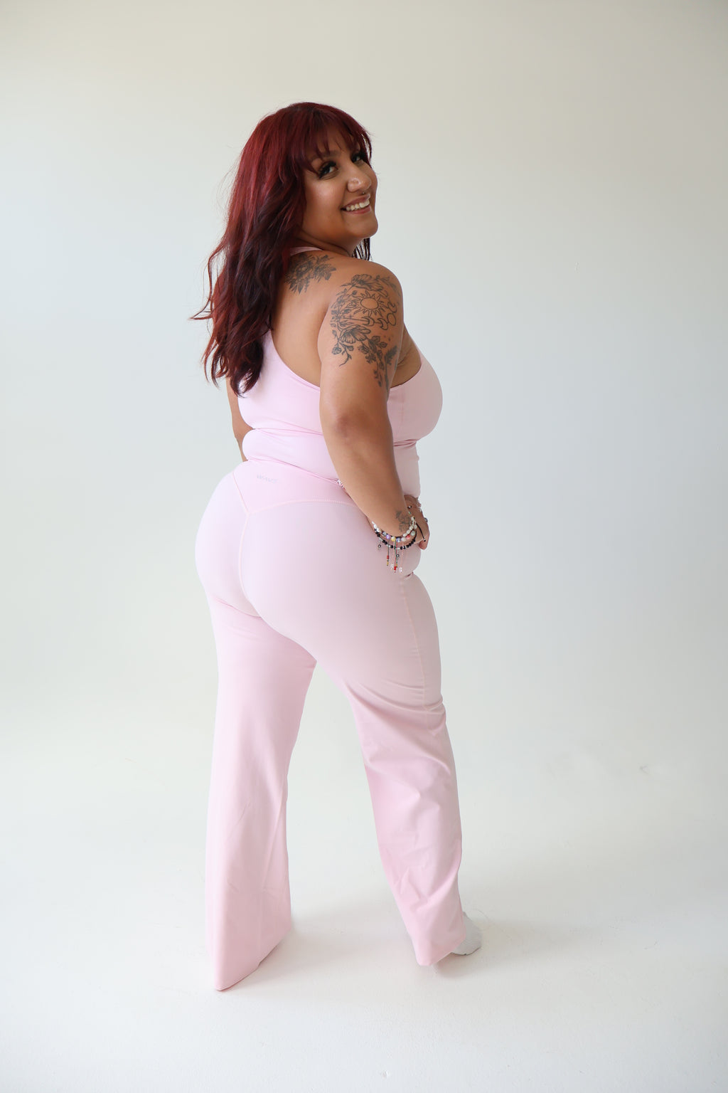 WAVE Motion™ Racerback Tank Top with Built-In Shelf Bra - Ballet Pink