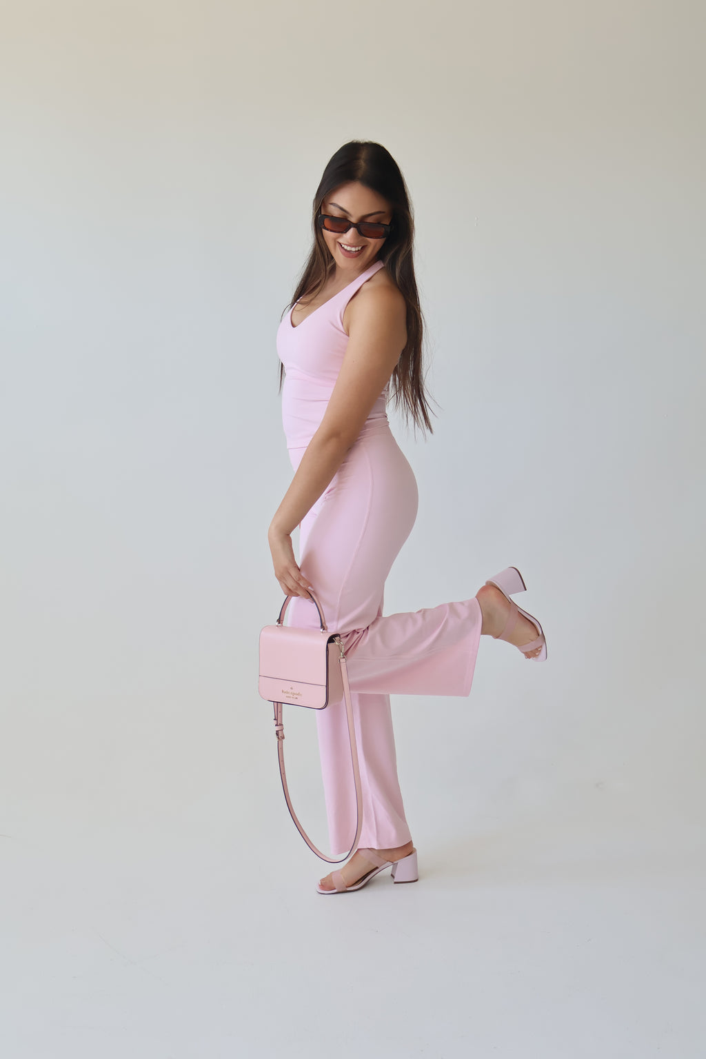 WAVE Motion™ Racerback Tank Top with Built-In Shelf Bra - Ballet Pink