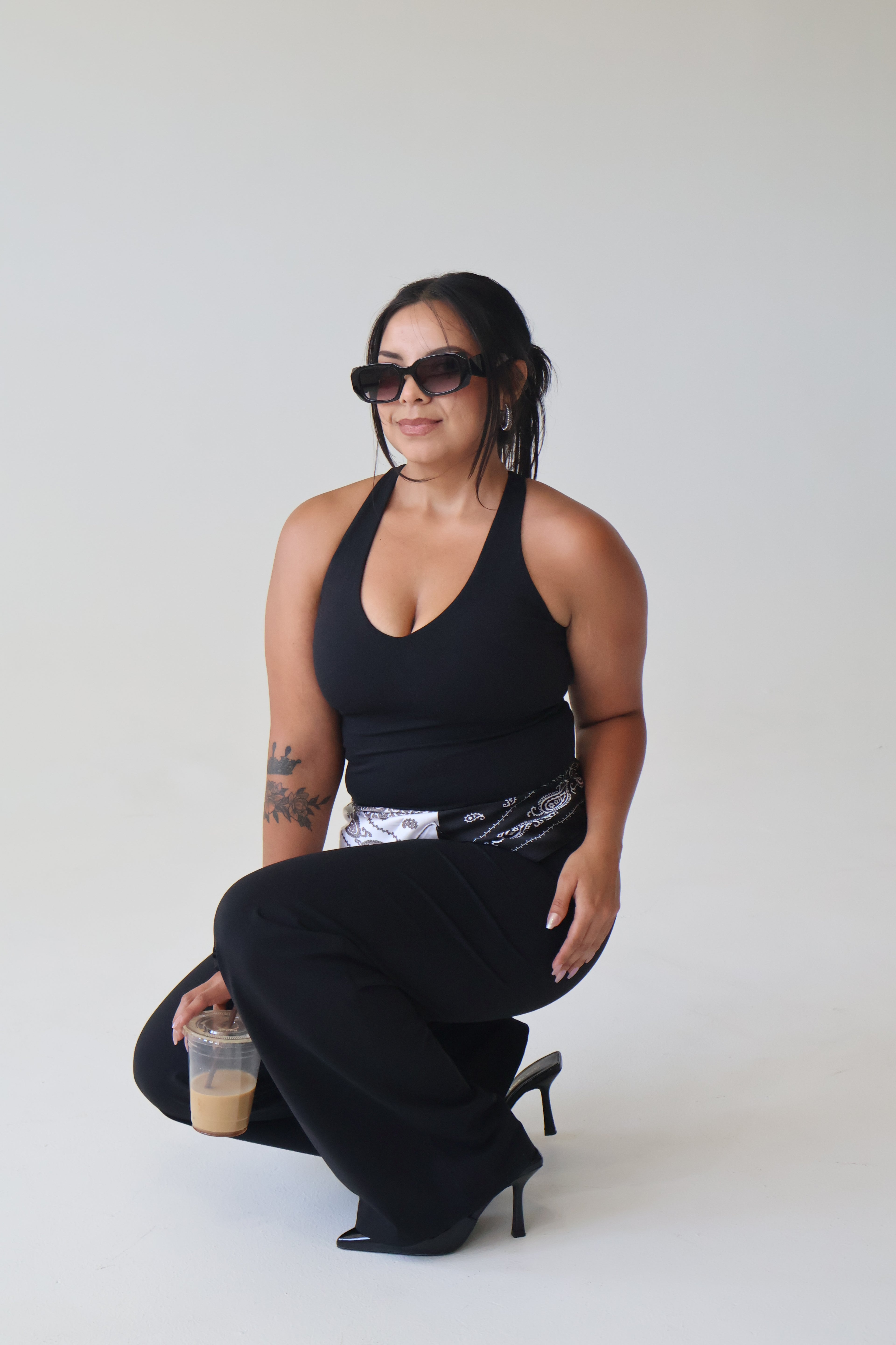 WAVE Motion™ Racerback Tank Top with Built-In Shelf Bra - Black