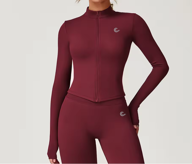 SculptLift Zip Jacket - Wine Red