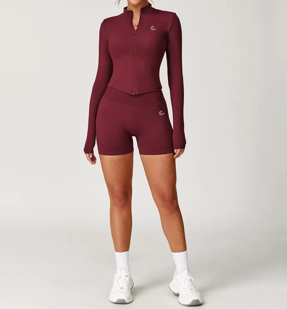SculptLift Zip Jacket - Wine Red