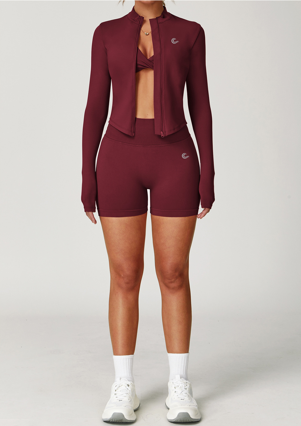 SculptLift Zip Jacket - Wine Red