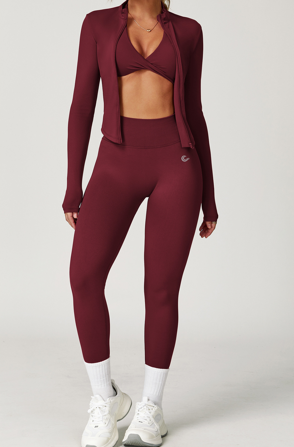 SculptLift Twist Halter Bra - Wine Red