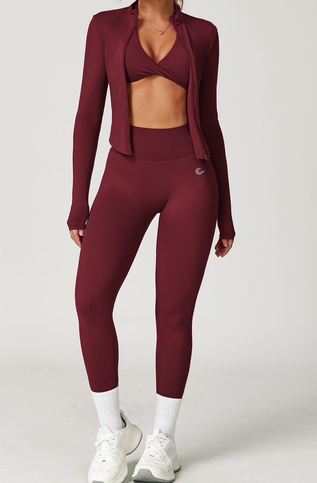 SculptLift Twist Halter Bra - Wine Red